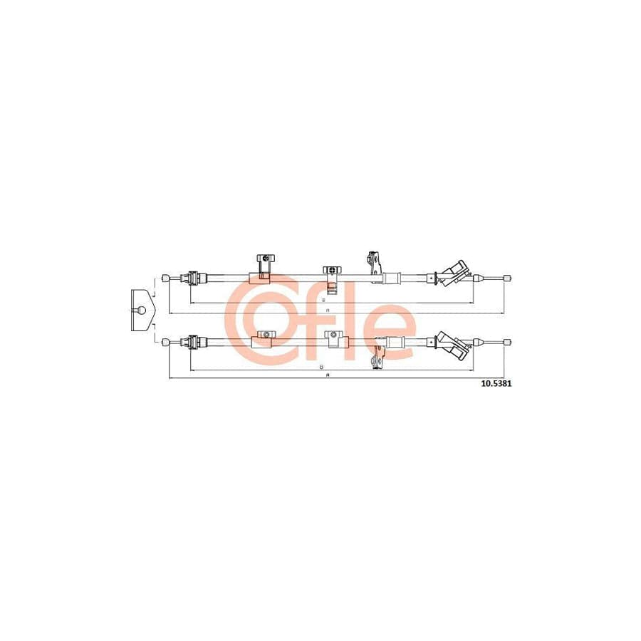 Cofle 92.10.5381 Hand Brake Cable for Ford Focus