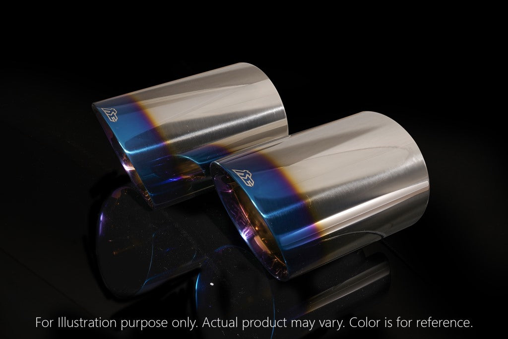 Fi Exhaust Quad Tips in Titanium Blue for Porsche 997.1 Turbo 2005-2009