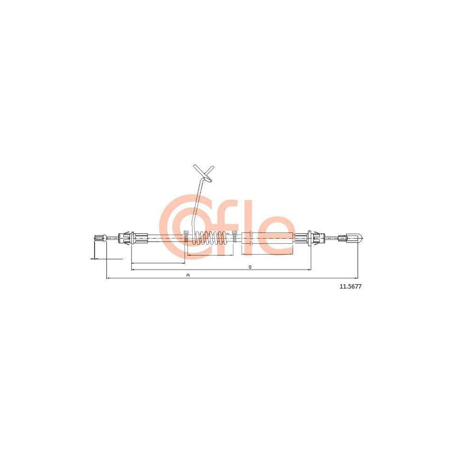 Cofle 11.5677 Hand Brake Cable for Ford Transit Mk6 Platform / Chassis (V347, V348)