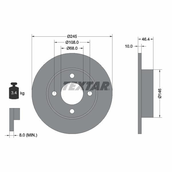 TEXTAR 92037300 Brake Disc
