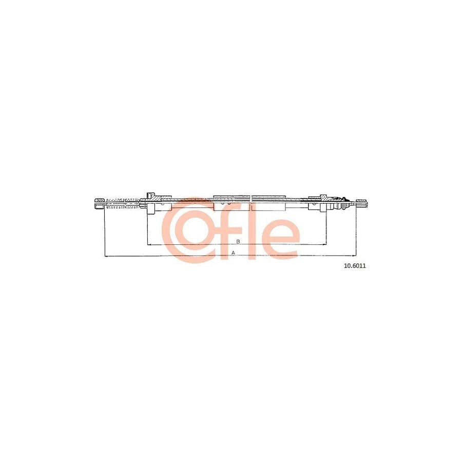 Cofle 10.6011 Hand Brake Cable for Peugeot 106
