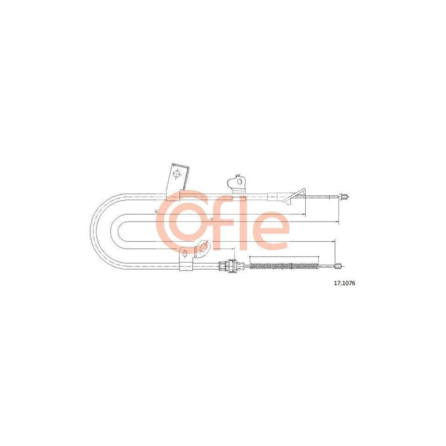 Cofle 92.17.1076 Hand Brake Cable for Toyota Yaris I Hatchback (P1)
