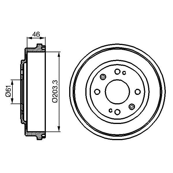 BOSCH 0986477059 Brake Drum