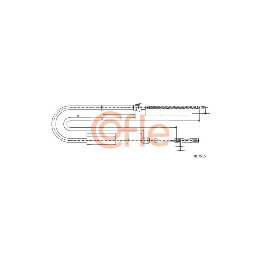 Cofle 92.10.7515 Hand Brake Cable for Audi A2 (8Z0)