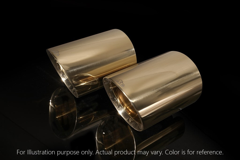 Fi Exhaust Quad Tips in Gold for Porsche 997.1 Turbo 2005-2009