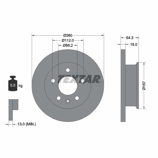 TEXTAR 92055900 Brake Disc