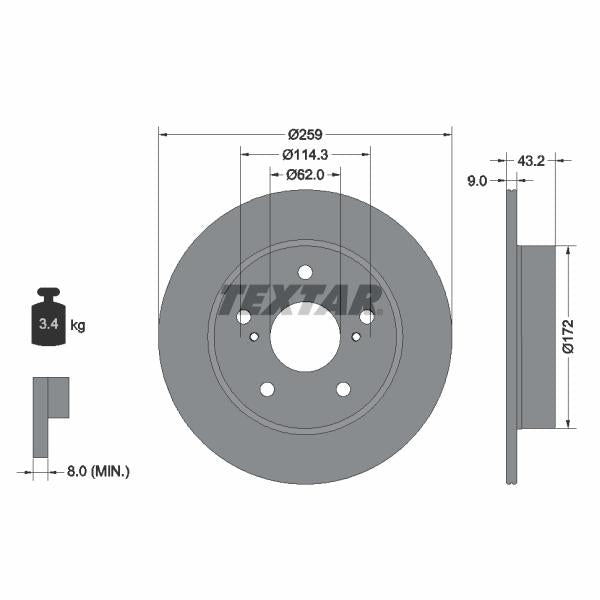 TEXTAR 92308303 Brake Disc
