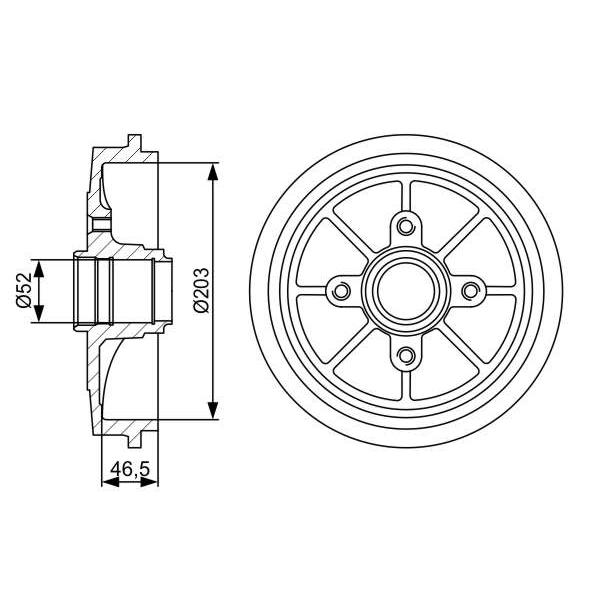 BOSCH 0986477126 Brake Drum
