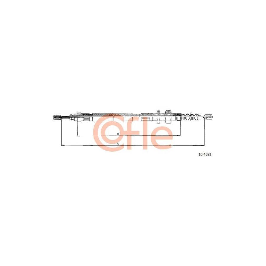 Cofle 10.4683 Hand Brake Cable for Citroen XM