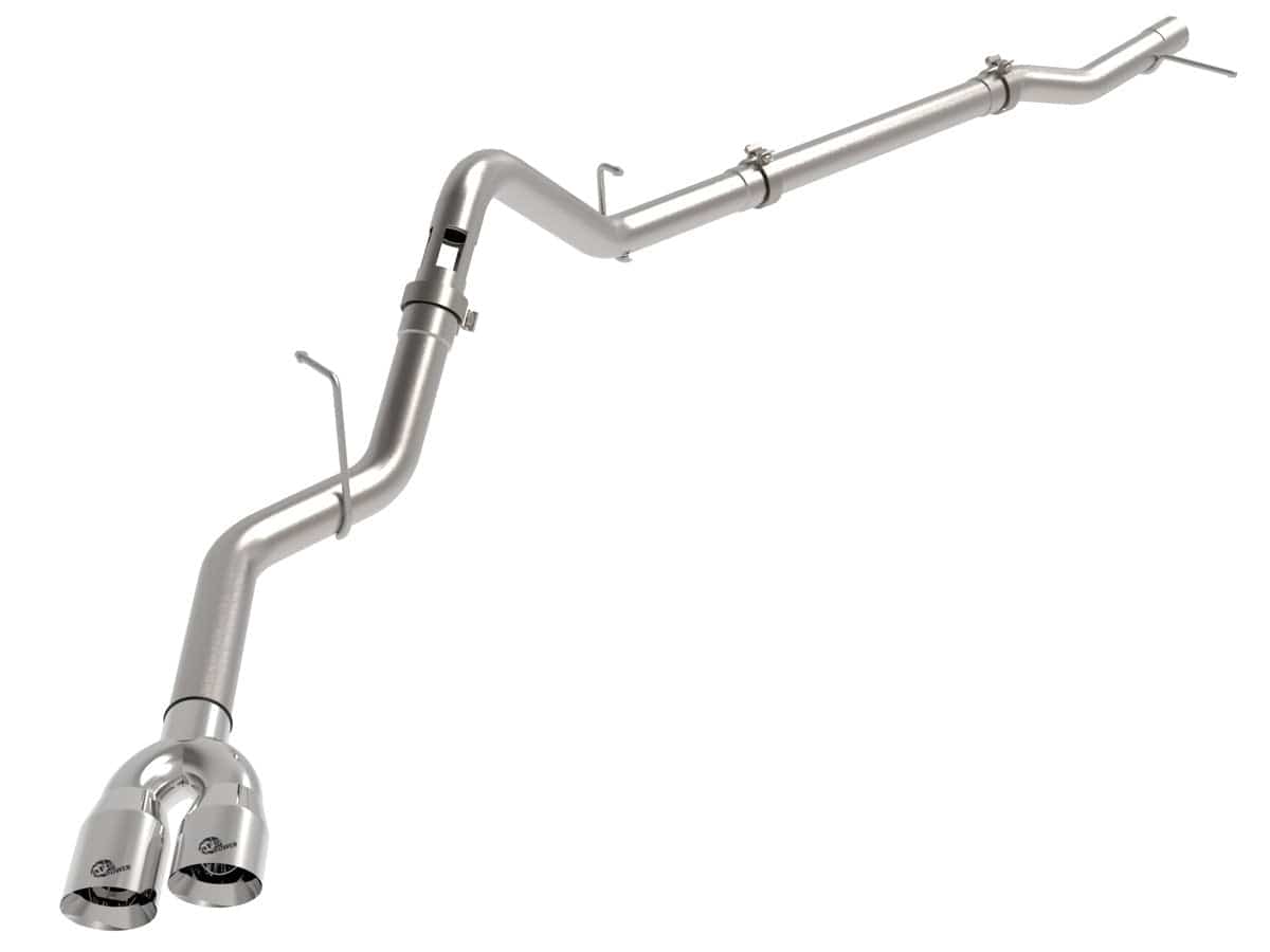 aFe 49-34145-P Rebel XD Series 3 IN 304 Stainless Steel DPF-Back Exhaust w/Dual Polished Tips