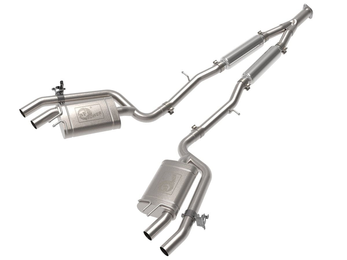 aFe 49-37024 Gemini XV 3 IN to 2-1/2 304 Stainless Steel Cat-Back Exhaust System w/ Cut-Out