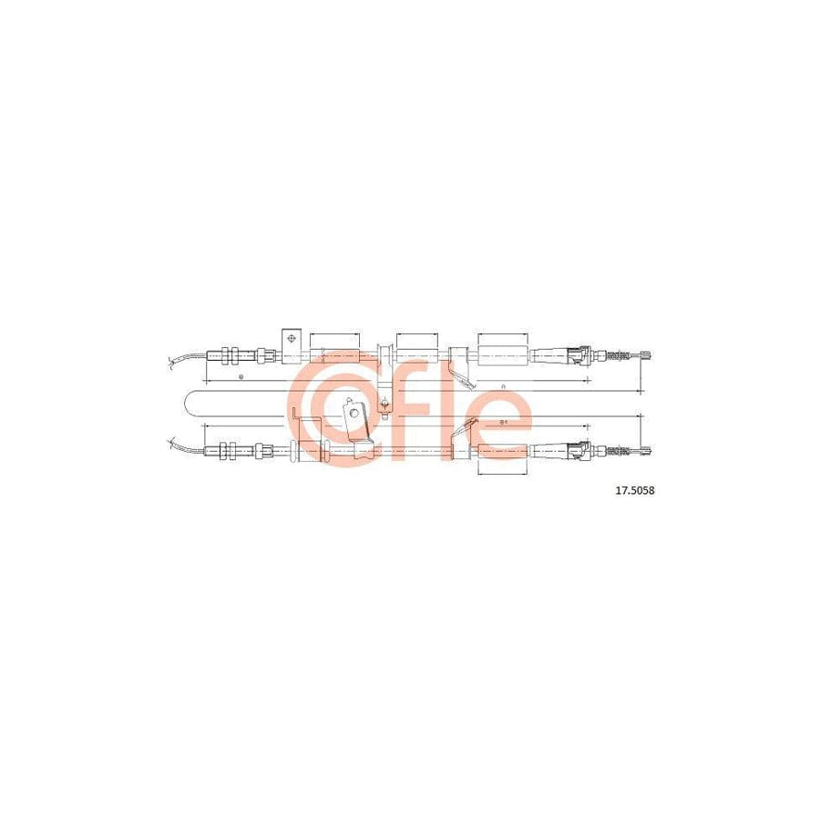 Cofle 17.5058 Hand Brake Cable for Suzuki Wagon R I Hatchback (Em)