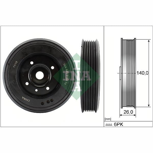 INA 544015810 Crankshaft Belt Pulley