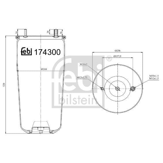 FEBI FE174301 Air Suspension Bellow