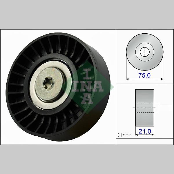 INA 532064710 V-Ribbed Belt Deflection/Guide Pulley