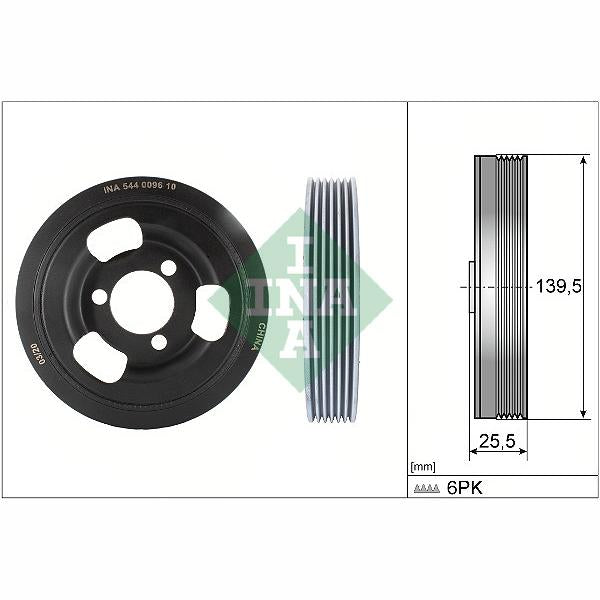 INA 544009610 Crankshaft Belt Pulley