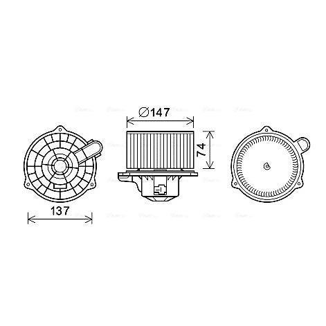 AVA COOLING HY8427AVA Interior Blower Electric Motor