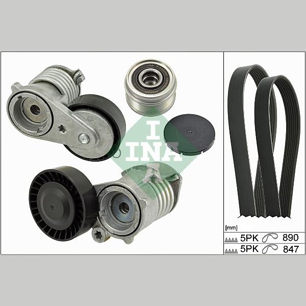 INA 529013010 V-Ribbed Belt Set