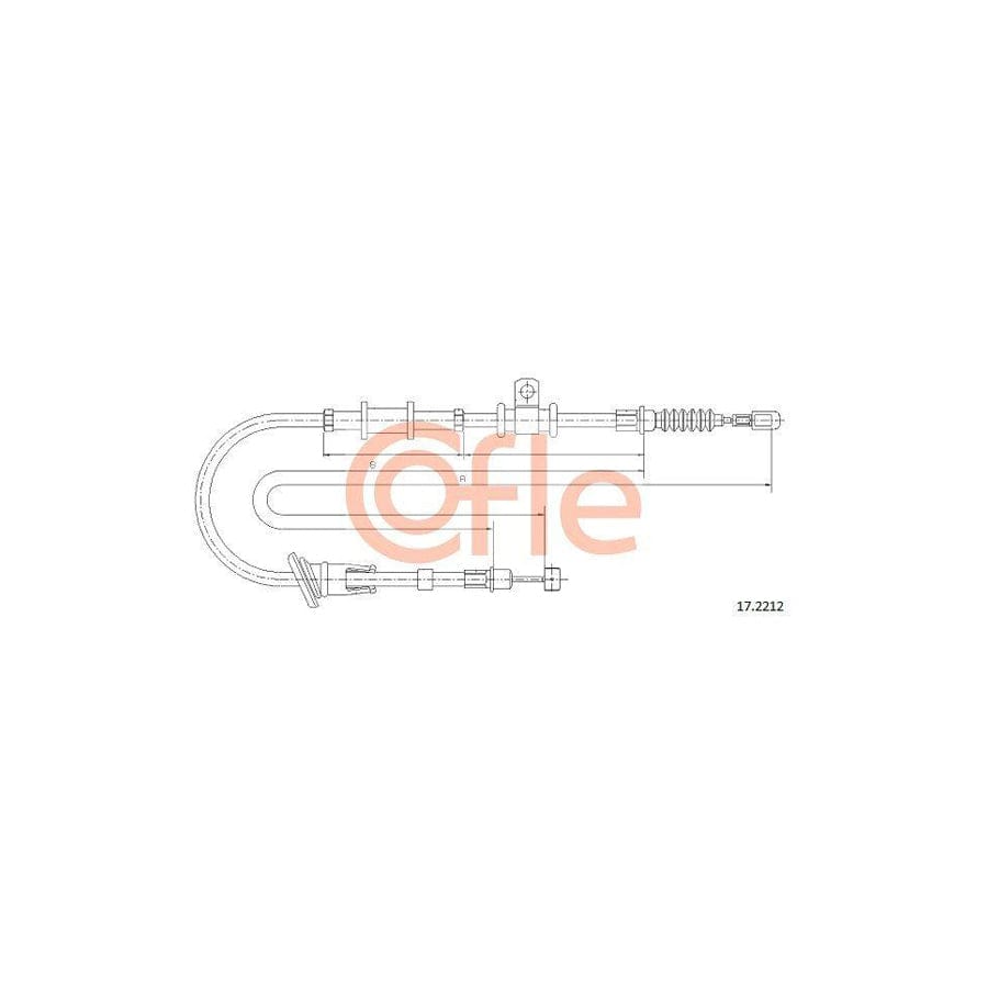 Cofle 92.17.2212 Hand Brake Cable for Mitsubishi Space Star (Dg_A)