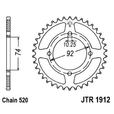 JT JTR1912,42 Chain Sprocket