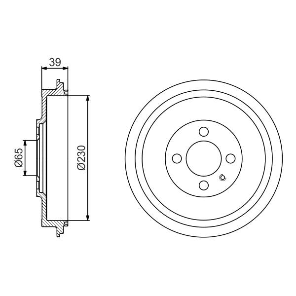BOSCH 0986477194 Brake Drum