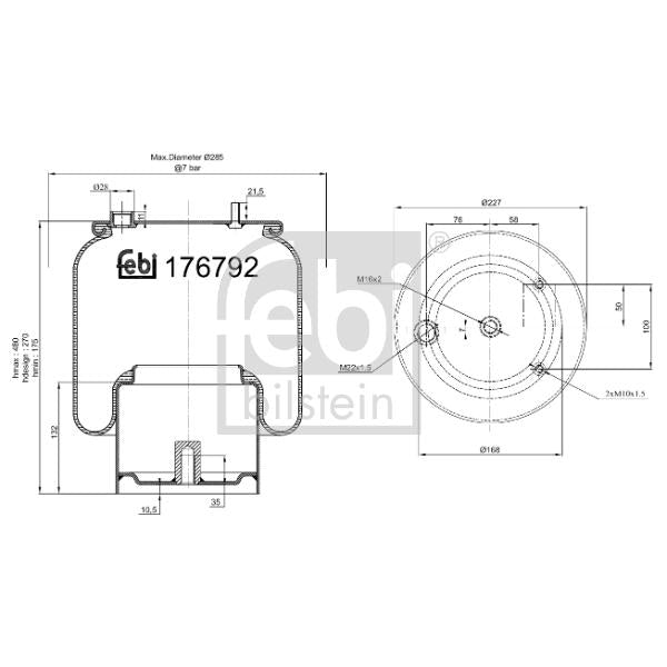 FEBI FE176792 Air Suspension Bellow