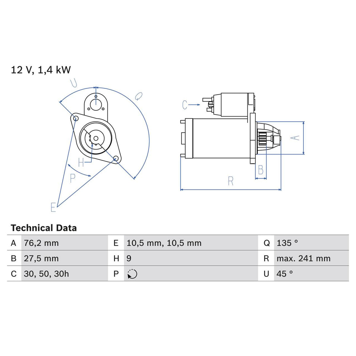 BOSCH 0986015050 Starter