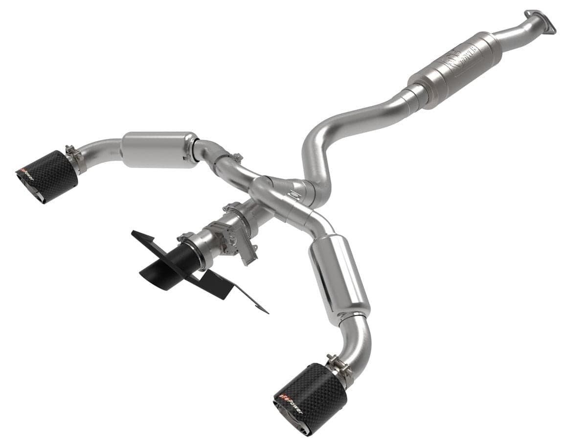 Gemini XV 3 to 2-1/2 IN 304 Stainless Steel Cat-Back Exhaust w/ Cut-Out Carbon | ML Performance Car Parts