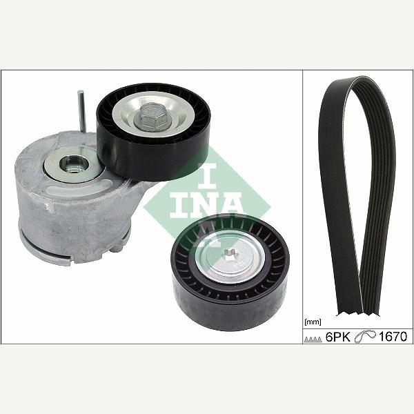 INA 529038010 V-Ribbed Belt Set