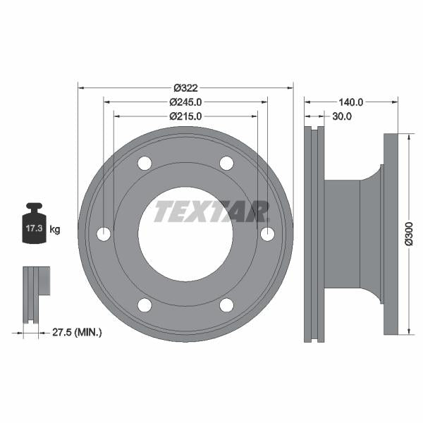 TEXTAR 93128000 Brake Disc