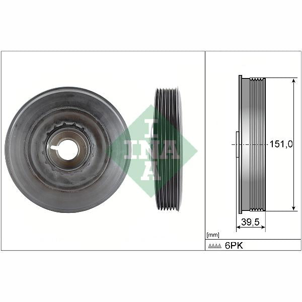 INA 544009010 Crankshaft Belt Pulley