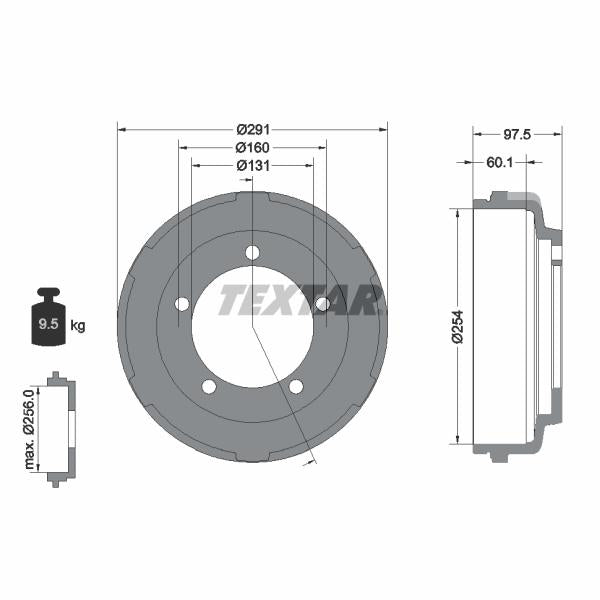 TEXTAR 94024700 Brake Drum