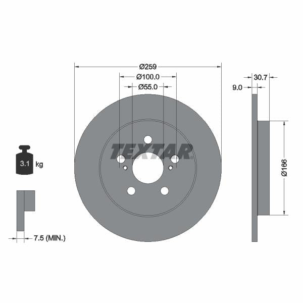 TEXTAR 92224003 Brake Disc