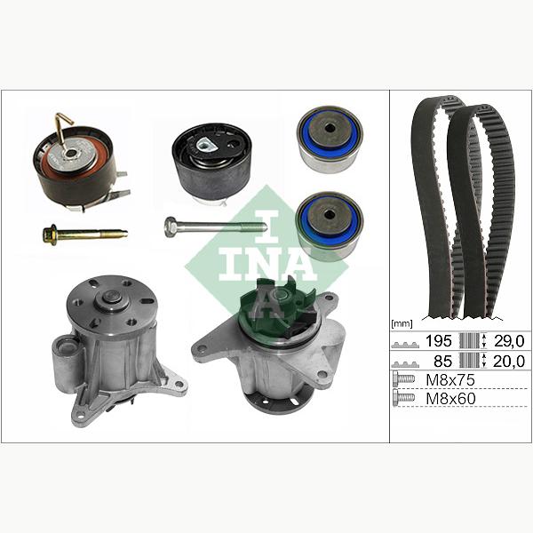 INA 530076431 Water Pump & Timing Belt Kit