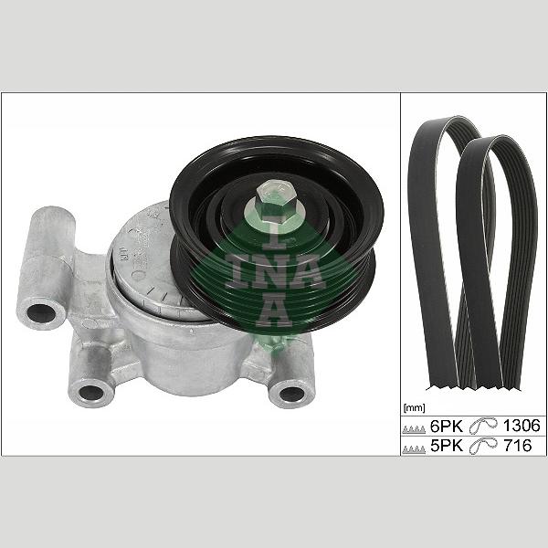 INA 529038110 V-Ribbed Belt Set