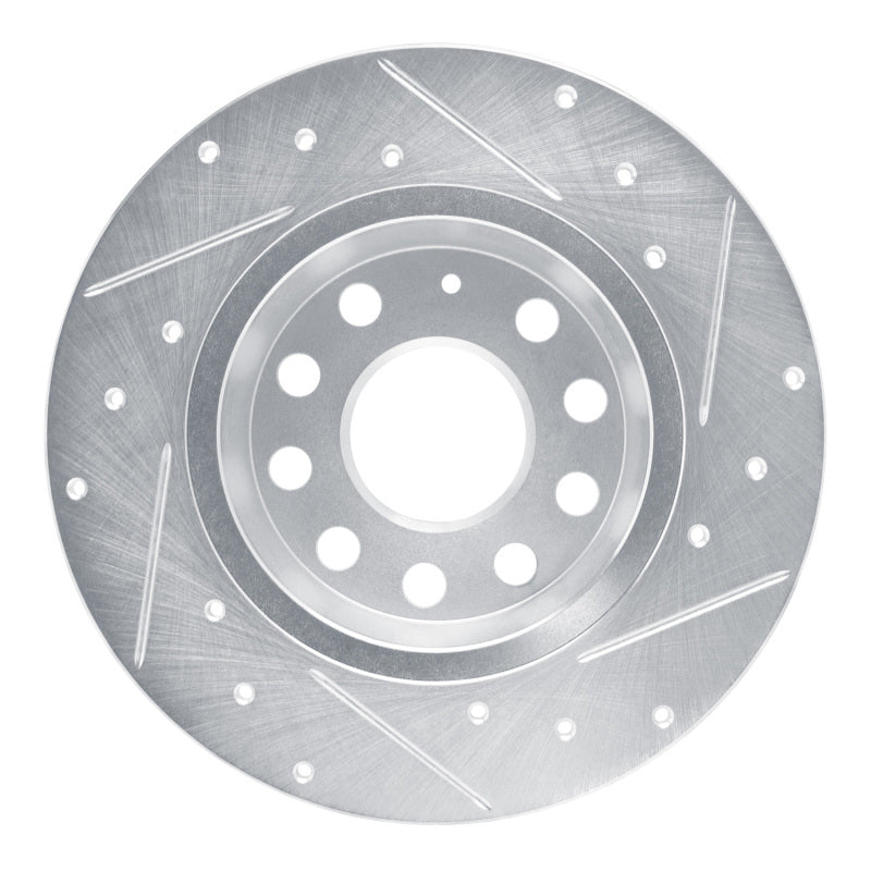 R1 Concepts R1 17-25 Audi Q2 (Mexico) Rear Left Drilled & Slotted Silver Brake Rotor