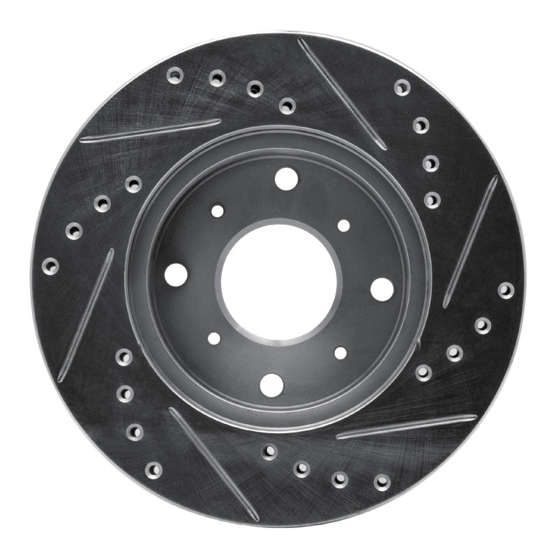 R1 Concepts R1 86-87 Acura Legend Front Left Drilled & Slotted Silver Brake Rotor