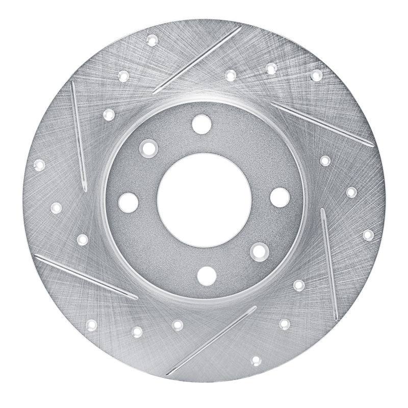 R1 Concepts R1 89-91 Peugeot 405 Front Left Drilled & Slotted Silver Brake Rotor