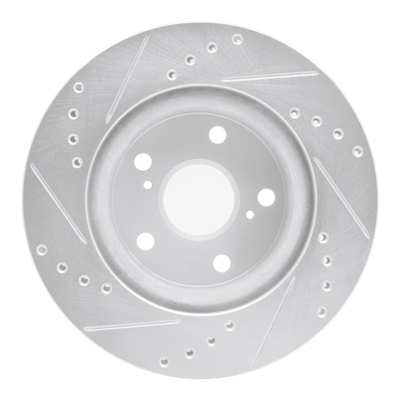 R1 Concepts R1 89-92 Toyota Cressida Front Right Drilled & Slotted Silver Brake Rotor