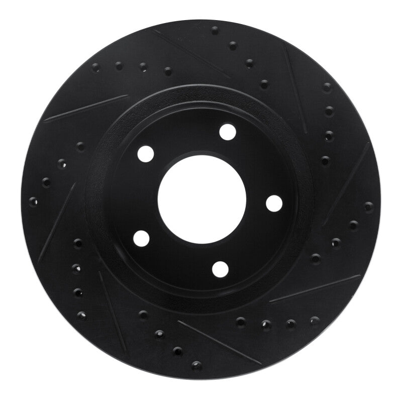R1 Concepts R1 75-79 Ford LTD Right Rear Drilled & Slotted Black Brake Rotor