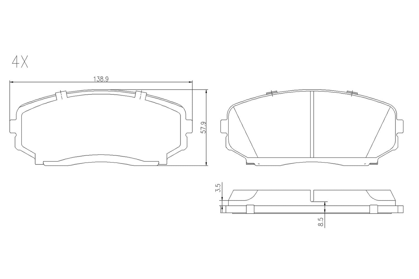 BOGAP F8210243 Brake Pad Set, Disc Brake | ML Performance Car Parts
