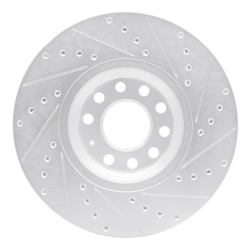 R1 Concepts R1 97-06 Audi A6 (USA/Canada) Front Left Drilled & Slotted Silver Brake Rotor