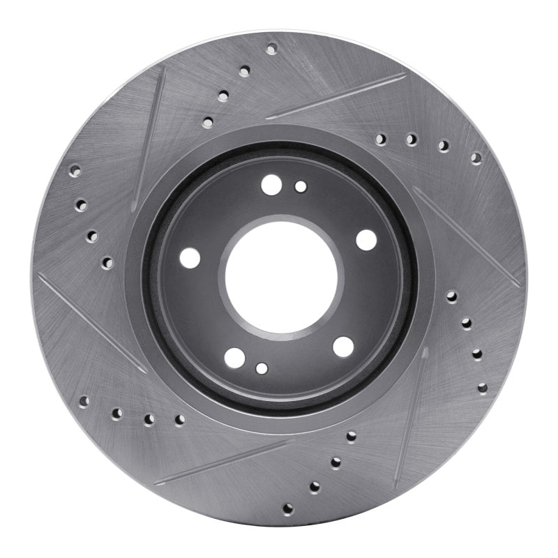 R1 Concepts R1 01-06 Hyundai Santa Fe Front Right Drilled & Slotted Silver Brake Rotor