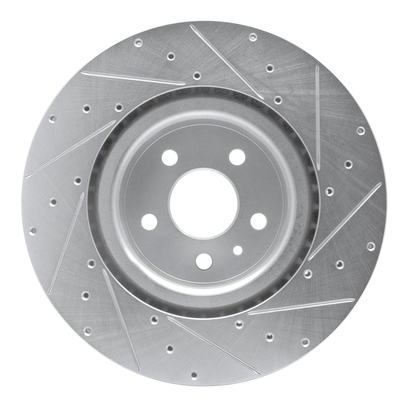 R1 Concepts R1 12-21 Tesla Model S Front Left Drilled & Slotted Silver Brake Rotor