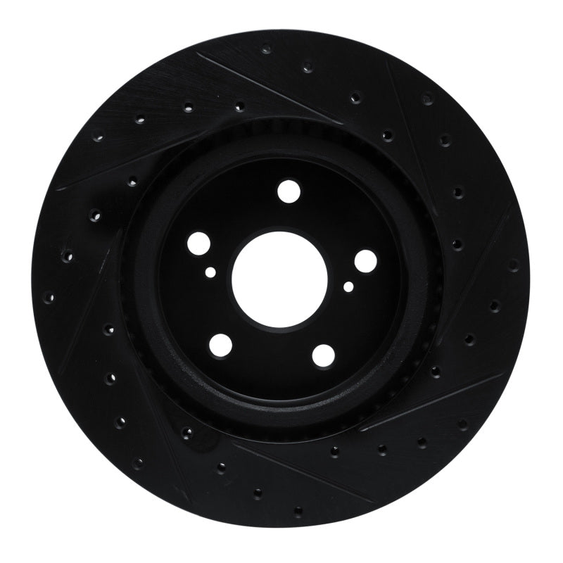 R1 Concepts R1 18-25 Lexus UX300h Front Left Drilled & Slotted Black Brake Rotor