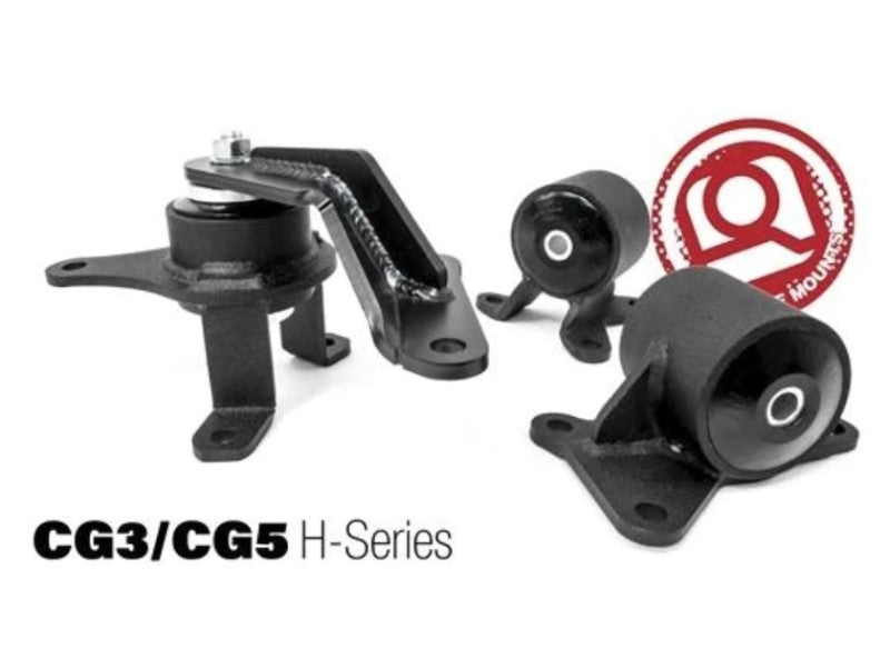 Innovative Mounts Innovative 98-02 Accord H-Series Black Steel Mounts 85A Bushings