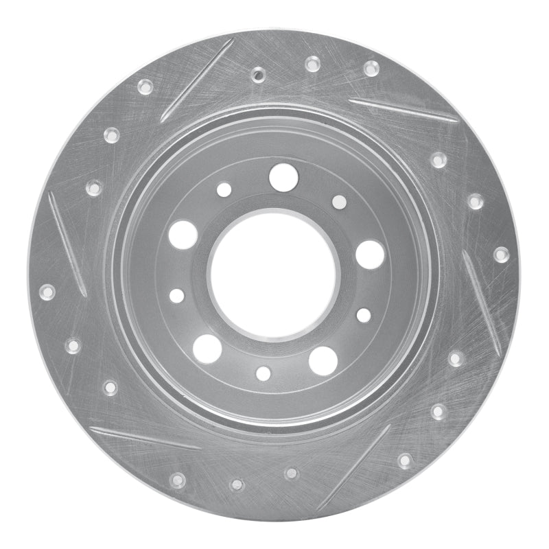 R1 Concepts R1 88-94 Volvo 760 Series Rear Right Drilled & Slotted Silver Brake Rotor