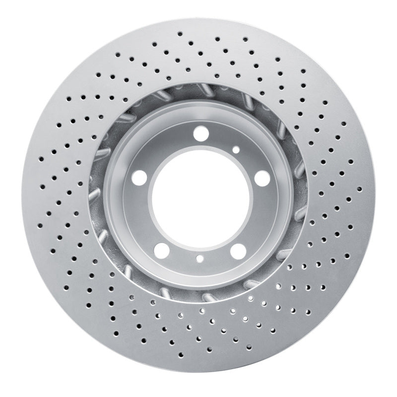 DFC 99-23 Porsche 718 Cayman Left Front Drilled Hi-Carbon Alloy Geomet Coated Rotor