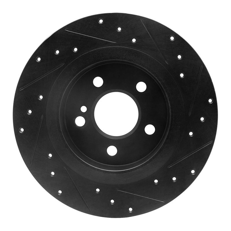 R1 Concepts R1 12-20 Mercedes-Benz SLC300 Rear Left Drilled & Slotted Black Brake Rotor