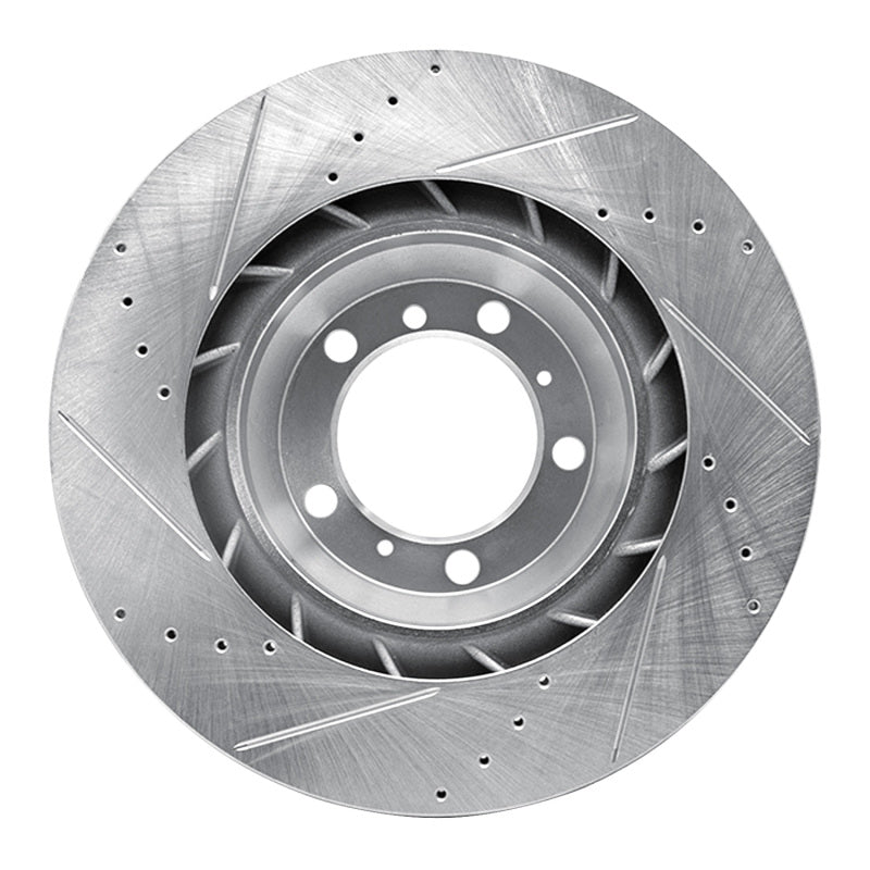 R1 Concepts R1 07-16 Porsche 911 Left Rear Drilled & Slotted Silver Brake Rotor